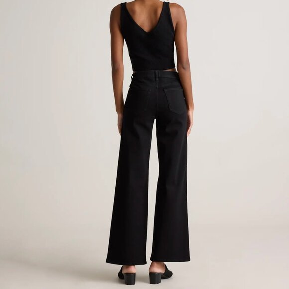 Quince Bella Stretch Wide Leg Jeans - Black - Size 29 - Picture 3 of 6